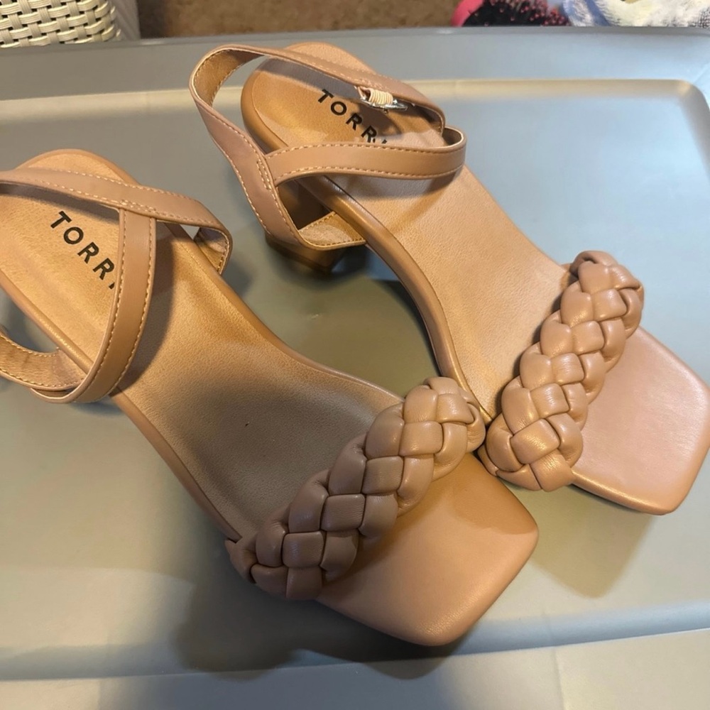 Torrid Tan Braided Block Heel Sandals